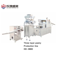 Three Layer pastry production line for pastry/filling bun/snack/pancake/crisp