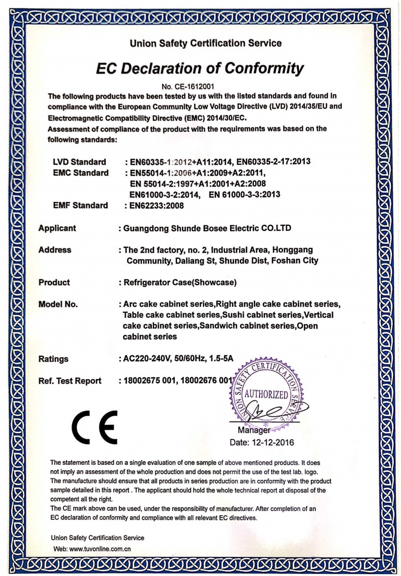 EC Declaration of Conformity