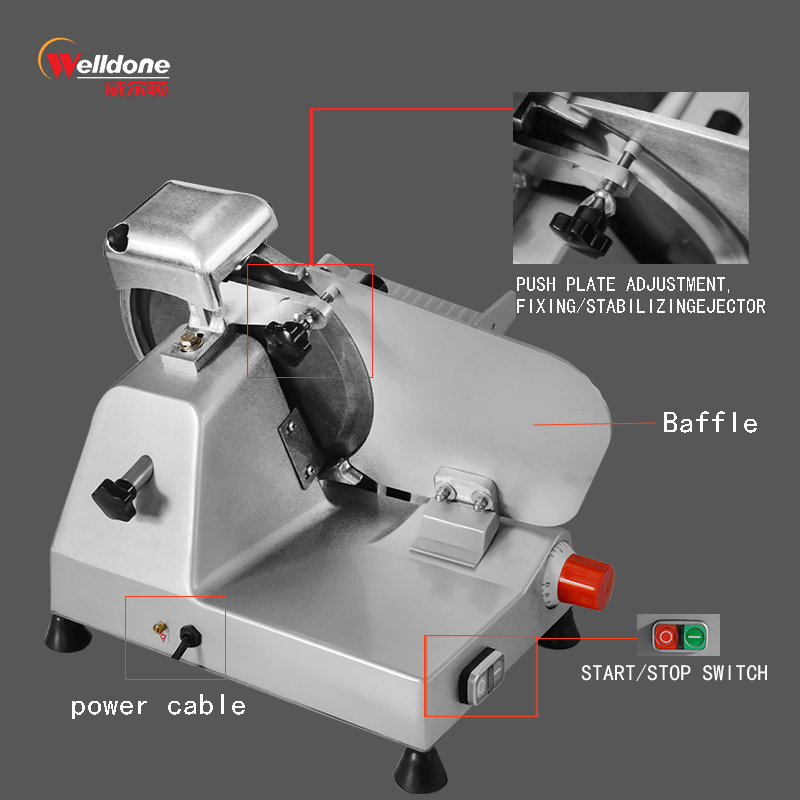 WED-B250B-4 Commercial meat cutting machine semi-Automatic Meat SLICER / 3