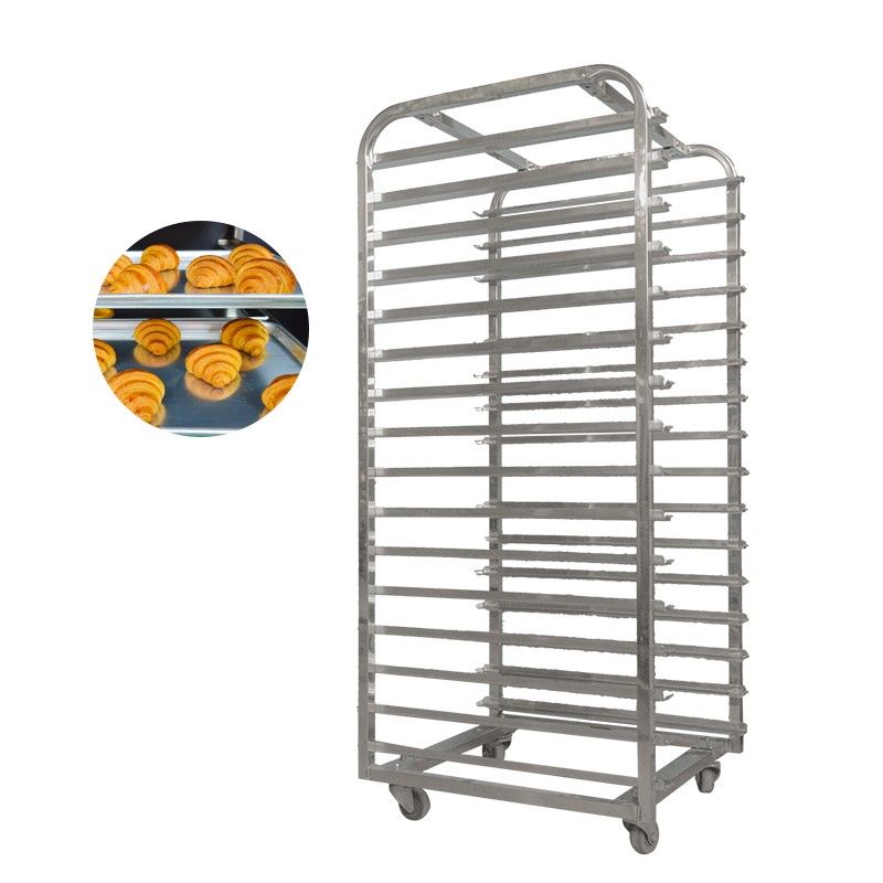 Stainless Steel 15 Layer 30 Pans Bread Baking Tray Rack Trolley with Wheels  