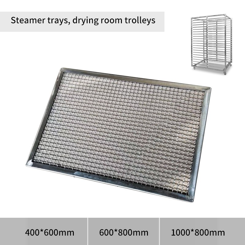 #304 Stainless steel steamer tray Trolley drying tray 400*600mm mesh tray bakery food factory / 2