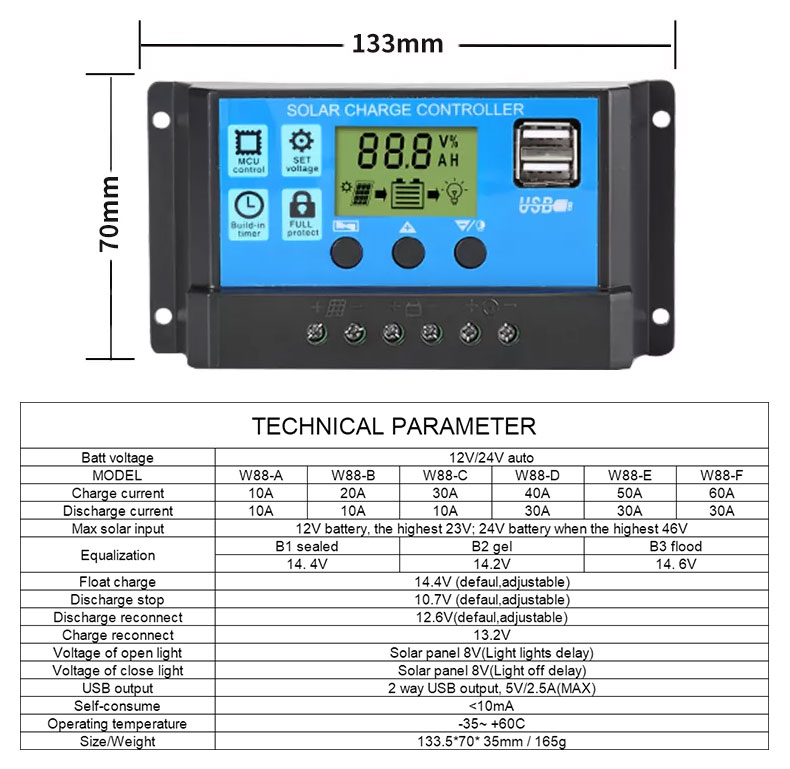 street light Intelligent charging and discharging Controller