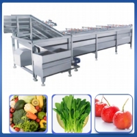 Automatic spray type fruit and vegetable washing drain air drying line
