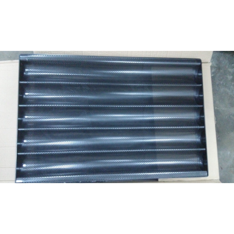 XMF20011 5 Wave Black stocked carbon Steel Oval Bread Loaf Pans French Perforated Baguette Bread Pan / 2