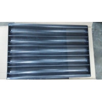 XMF20011 5 Wave Black stocked carbon Steel Oval Bread Loaf Pans French Perforated Baguette Bread Pan