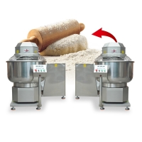Commercial Kitchen Bakery Croissant Baguette Tippable Bowl Spiral Mixer Right Reversible Bowl Dough Mixer