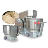 Detachable - tank dough mixer for pasta processing factory, 100kg rotatable dough - mixing bucket kneader